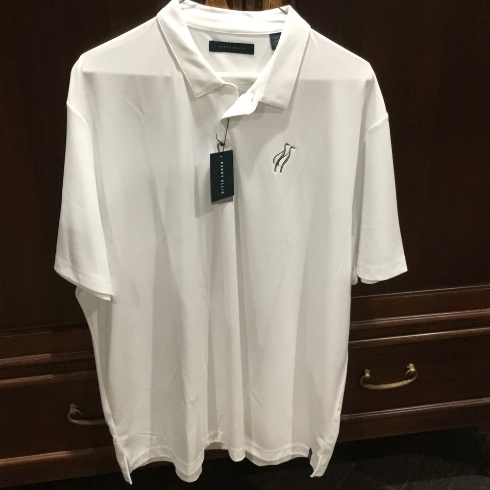 Perry Ellis Men's Classic White Polo